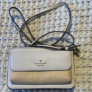 Kate Spade Cream and Tan Textured Crossbody Bag